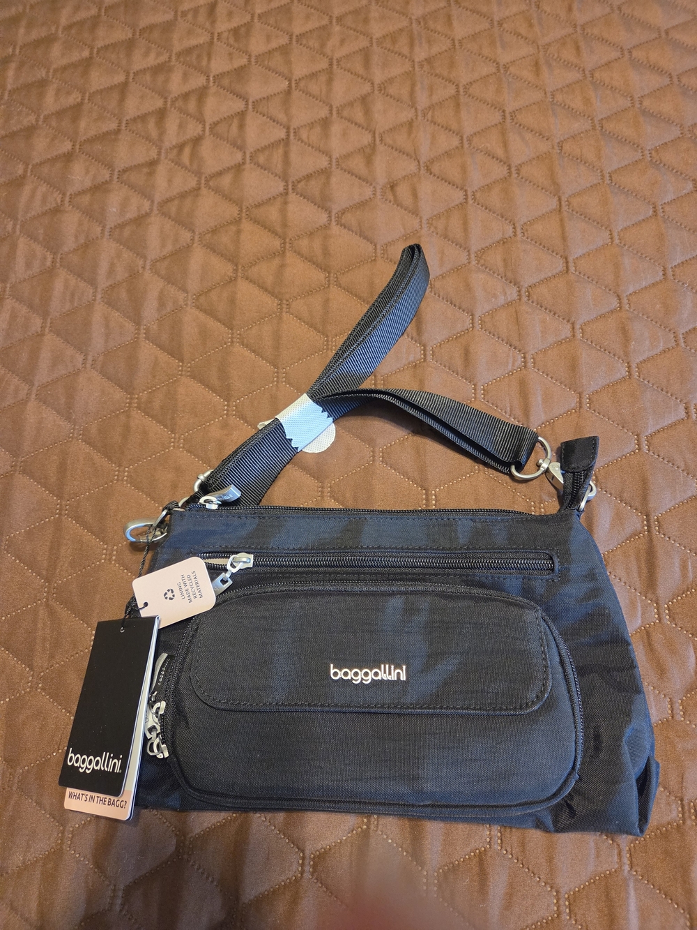 Baggallini Black Crossbody Shoulder Bag - Lightweight Everyday Carry